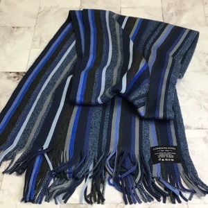 LONDON FOG Navy Blue Stripe Scarf